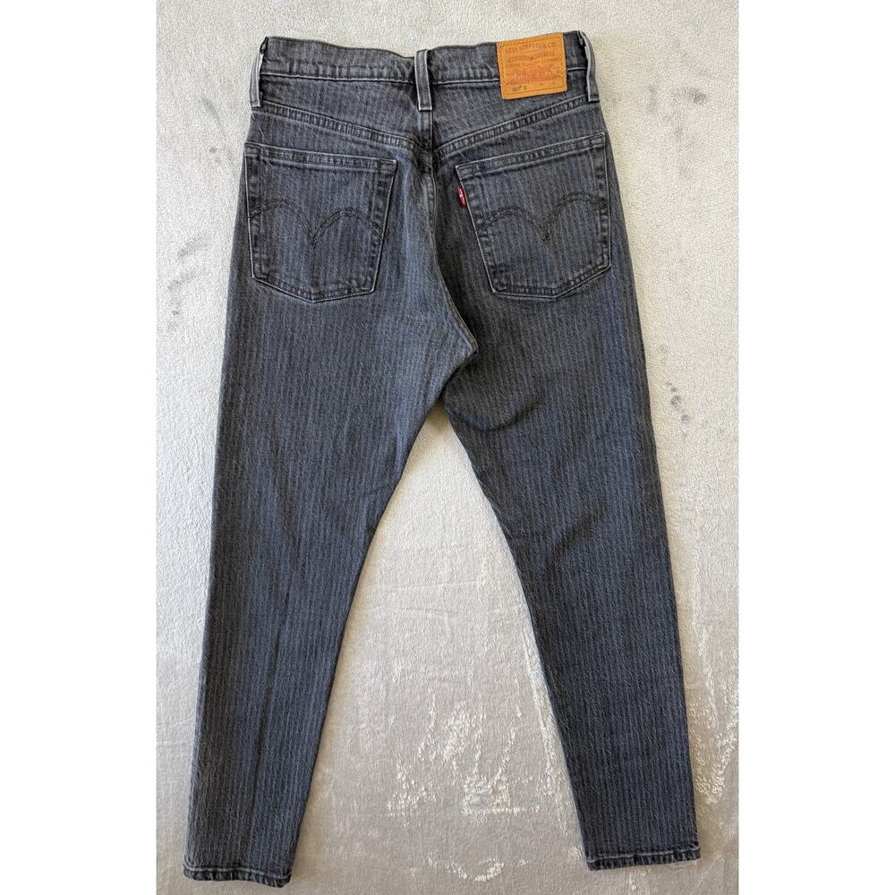 Levi's Premium Denim Striped Black Denim Jeans Slim Skinny Size 25‎